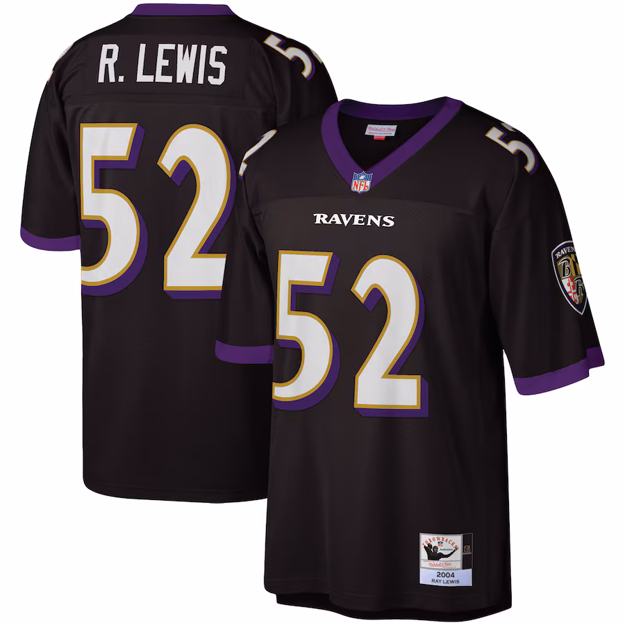 Baltimore Ravens #52 Ray Lewis Mitchell & Ness Black Legacy Replica Jersey