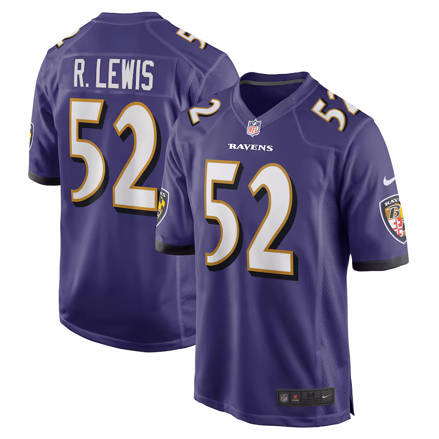 Baltimore Ravens #52 Ray Lewis Purple Retired Player Jersey Stitched American Football Jerseys