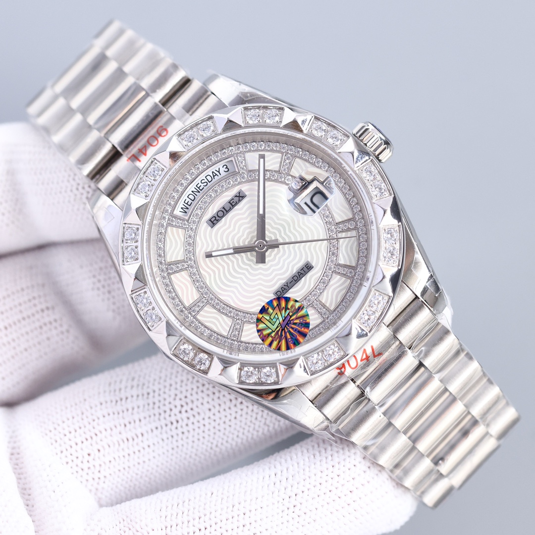 Rolex Day-Date Series starry diamond-encrusted mechanical men's watch