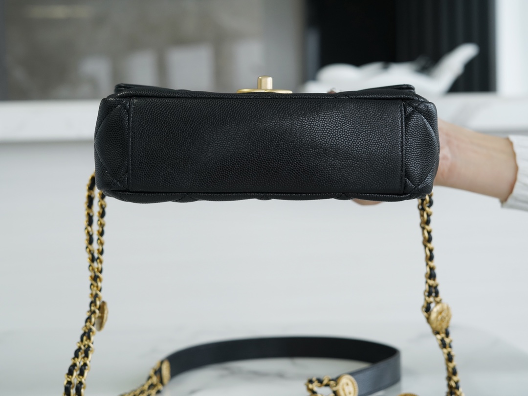 Chanel 22A Métiers d'Art Gold Coin Flap Bag