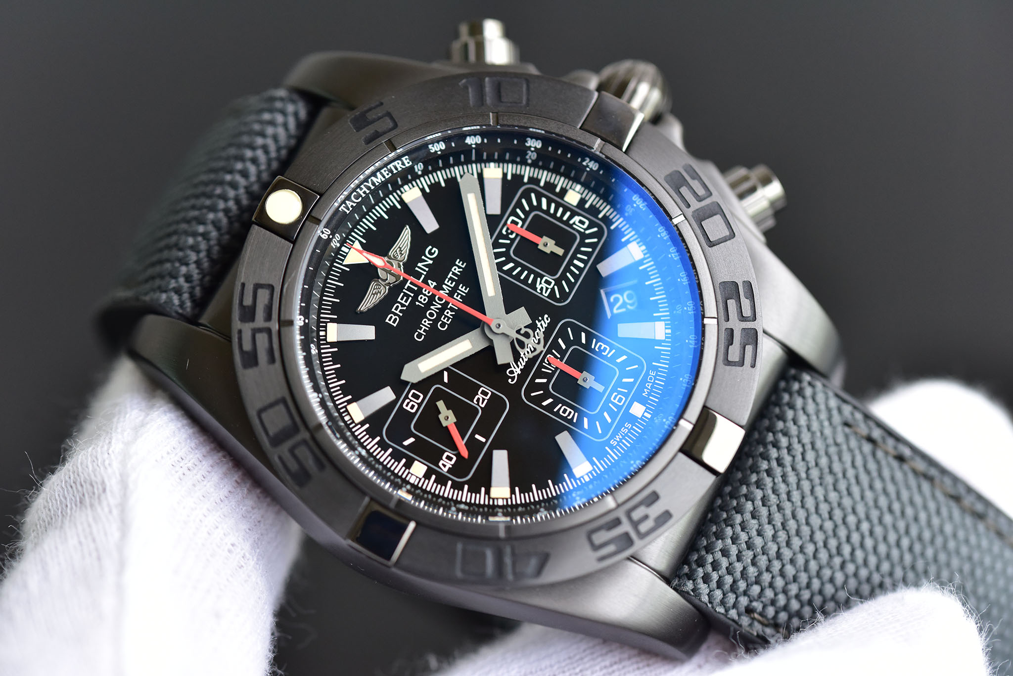 Breitling Mechanical Chronograph 44mm Black Steel Watch
