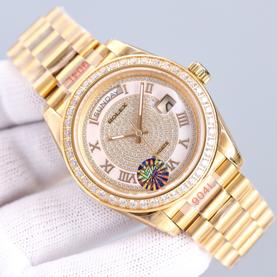 Rolex Day-Date Series Gypsophila Diamond-encrusted Mechanical Watch