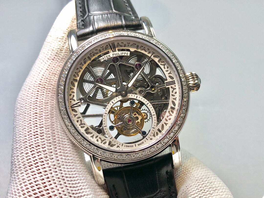 Patek Philippe (skeletonized double large storage kinetic energy) Haiou manual tourbillon movement watch