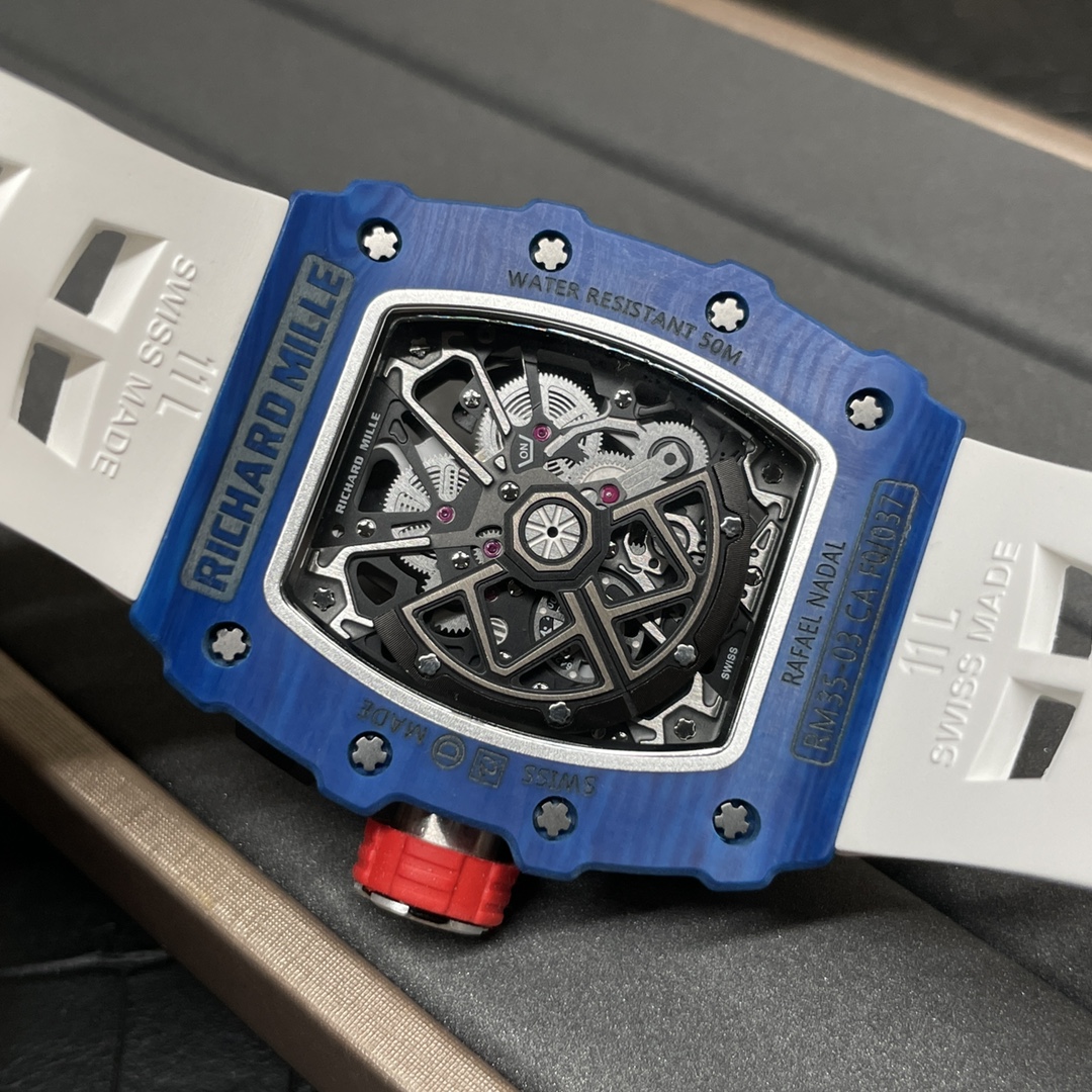 The Chad Mille 35-03 blue watch is a watch