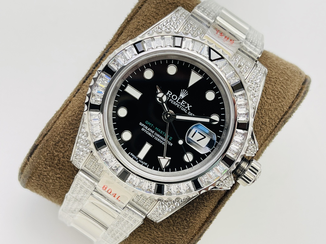 Rolex Greenwich II rear diamond custom version 116759 sa-78209 diamond pavé!
