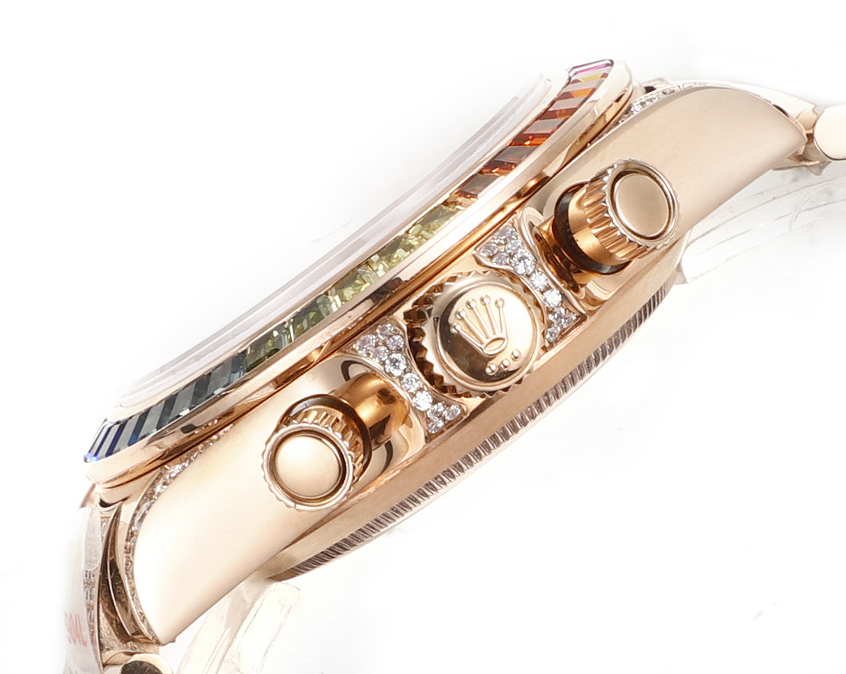 Rolex second-generation Daytona rainbow model full of diamonds 116595 watch!