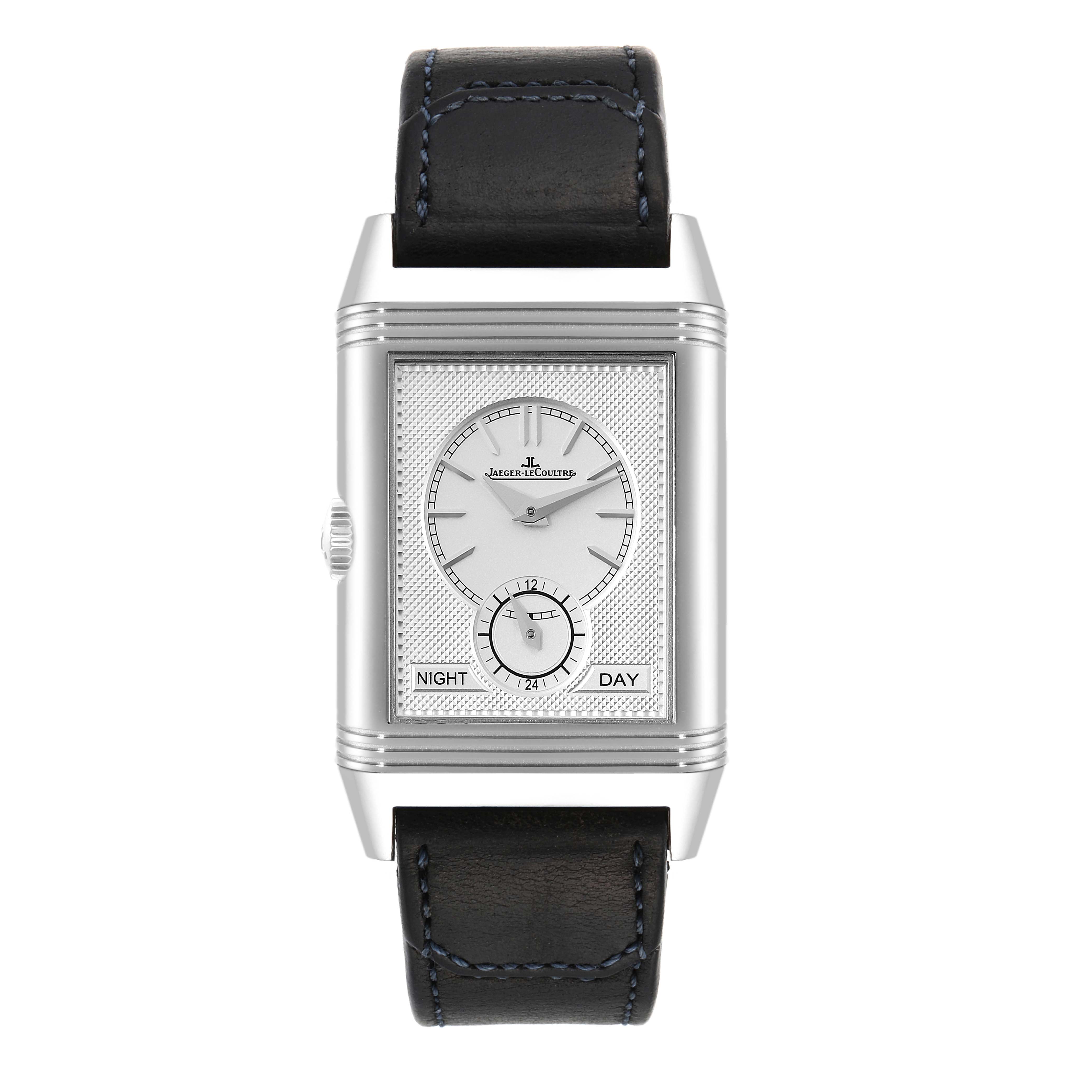 Jaeger LeCoultre Reverso Tribute Duoface Day Night Watch 215.8.D4 Q3988482 Box Papers