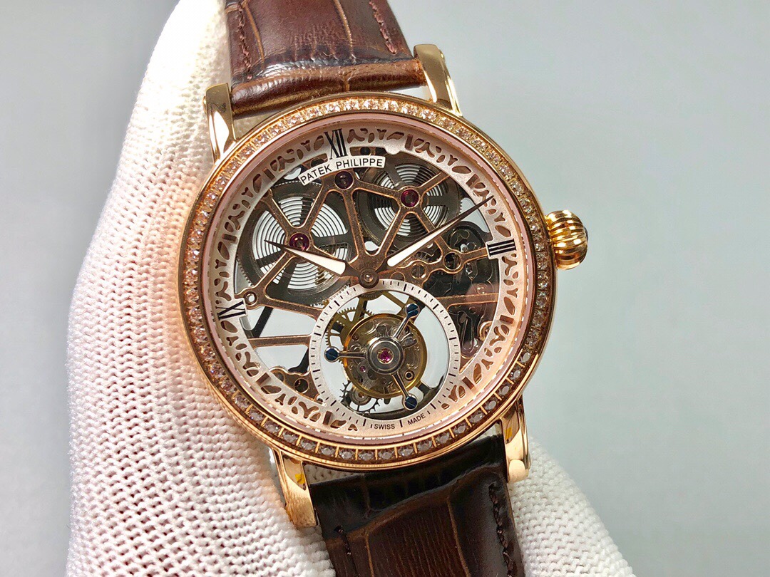 Patek Philippe (skeletonized double large storage kinetic energy) Haiou manual tourbillon movement watch