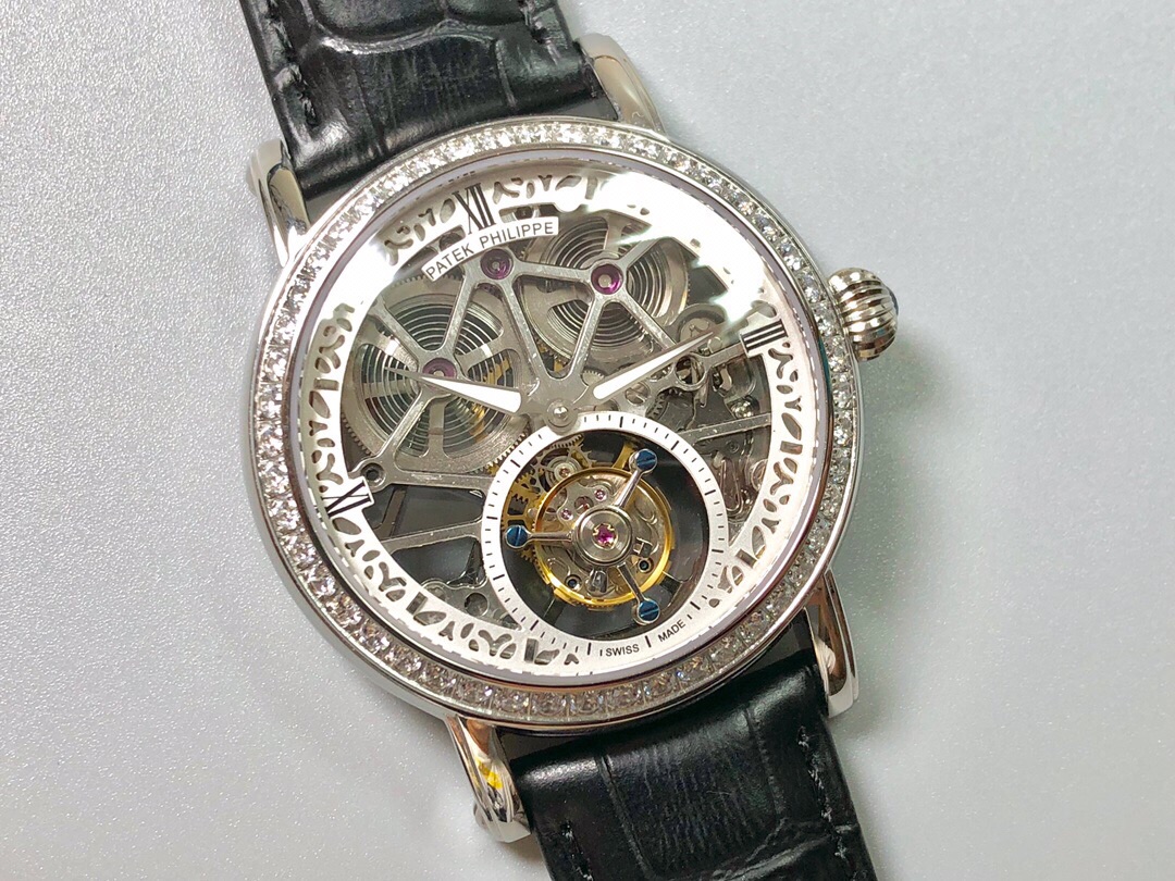 Patek Philippe (skeletonized double large storage kinetic energy) Haiou manual tourbillon movement watch