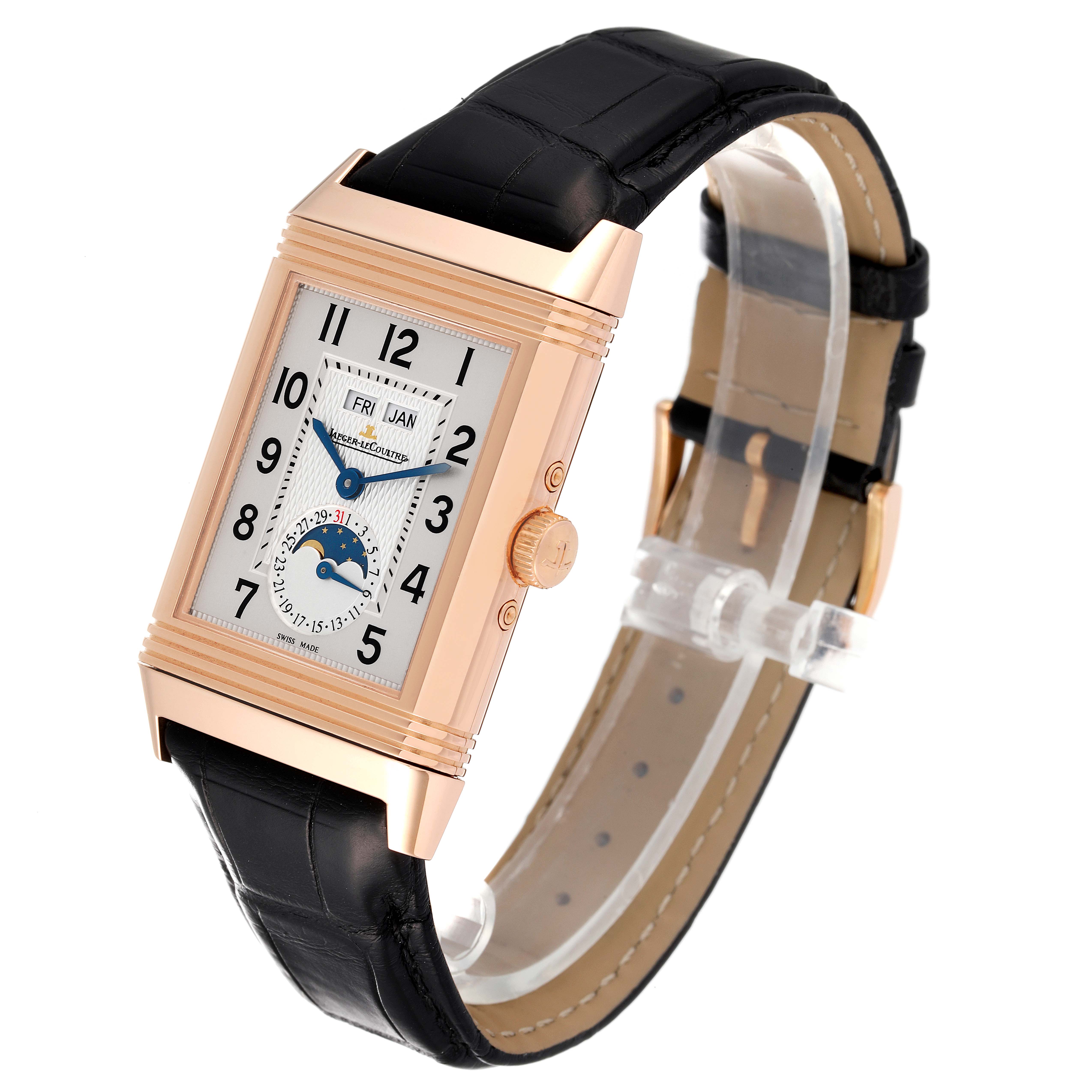 Jaeger LeCoultre Grande Reverso Calendar Moonphase Rose Gold Mens Watch Q3752520