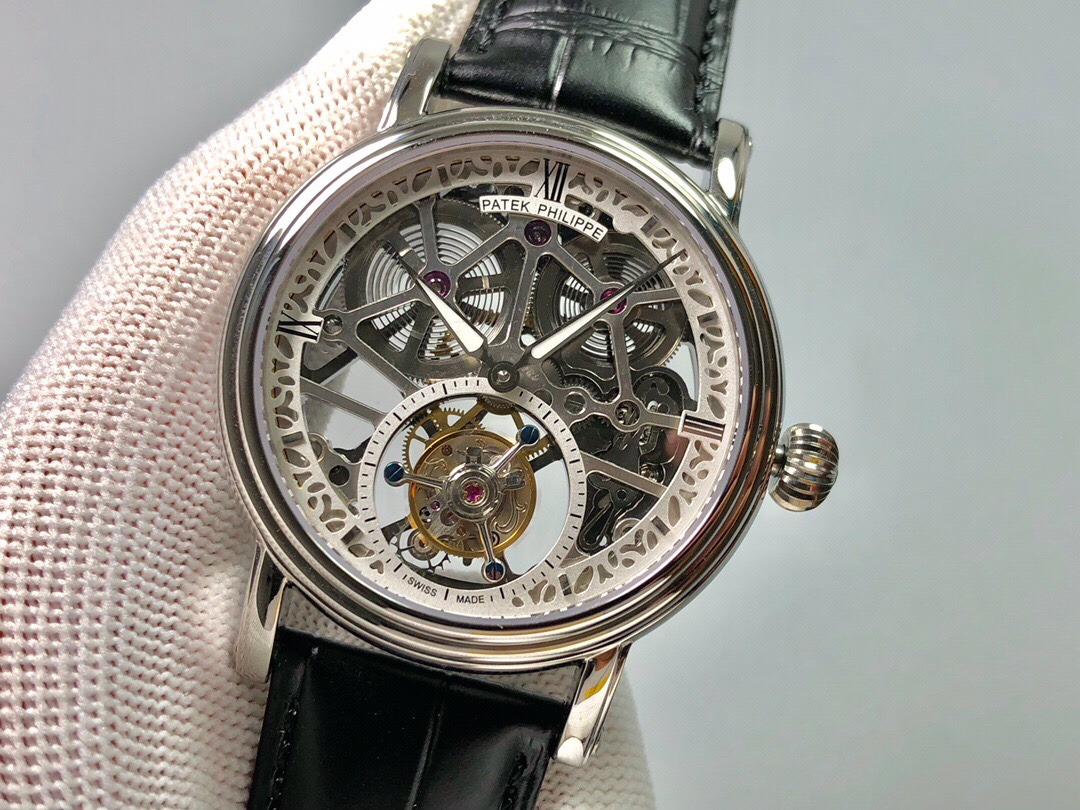 Patek Philippe (skeletonized double large storage kinetic energy) Haiou manual tourbillon movement watch