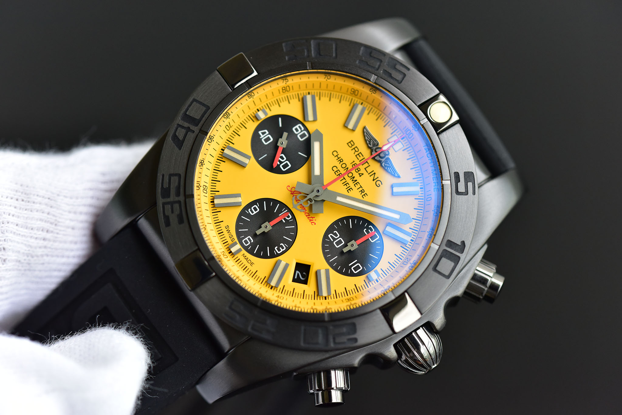 Breitling Mechanical Chronograph 44mm Black Steel Watch