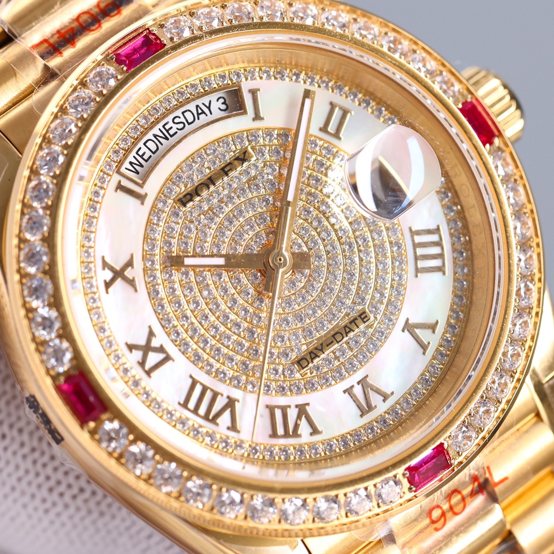 Rolex Day-Date Series Gypsophila Diamond-encrusted Mechanical Watch