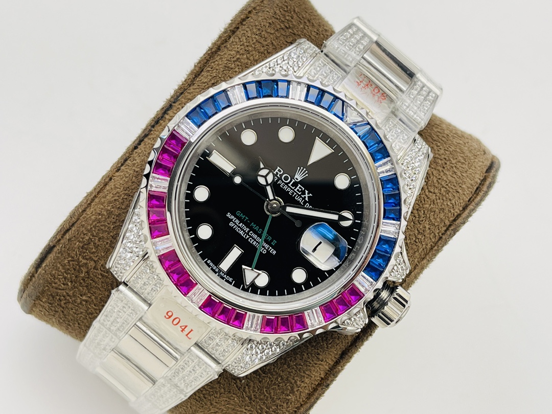 Rolex Greenwich II rear diamond custom version 116759 sa-78209 diamond pavé!