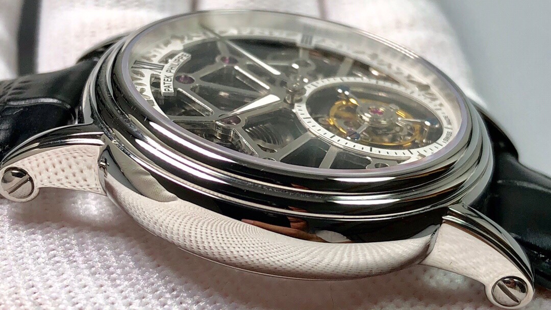Patek Philippe (skeletonized double large storage kinetic energy) Haiou manual tourbillon movement watch