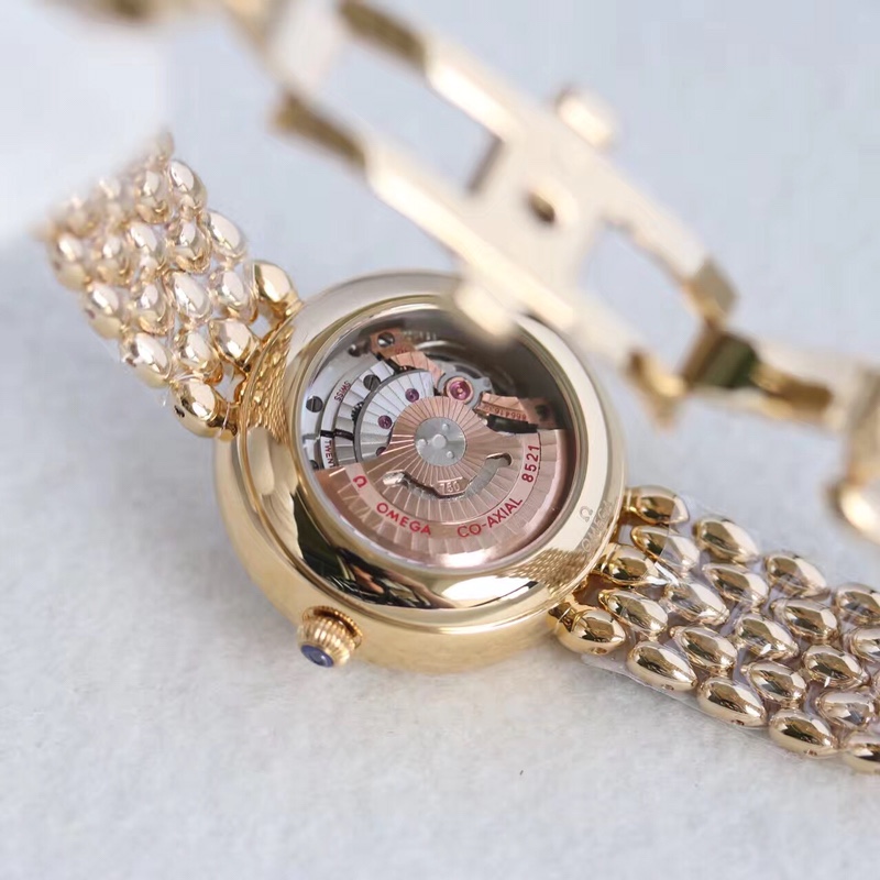 Omega water drop model full rose gold shell Roman diamond face,