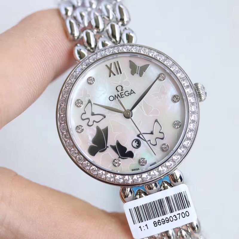 Omega water drop model full rose gold shell Roman diamond face