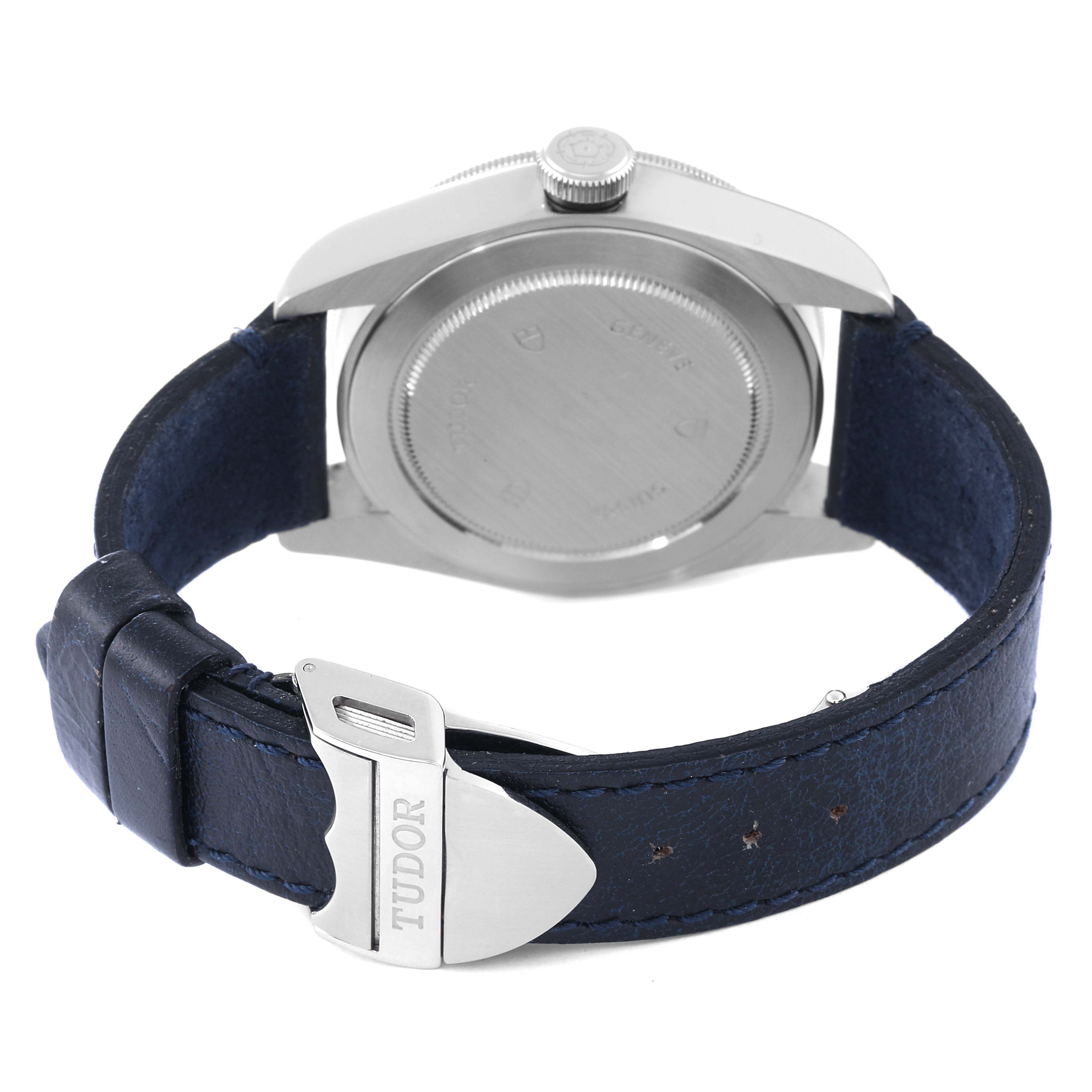 Tudor Heritage Black Bay Blue Bezel Steel Watch 79220B Box Card