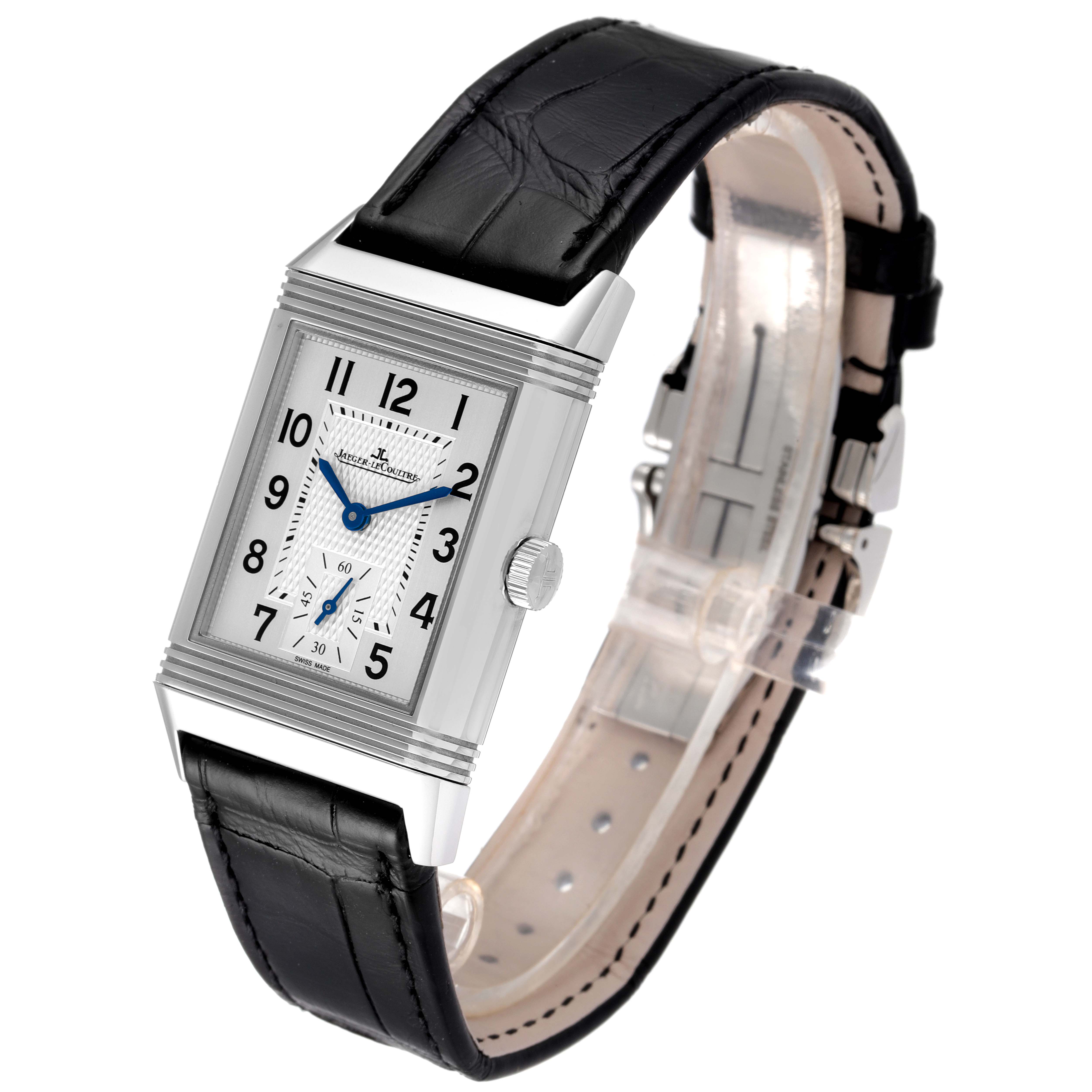 Jaeger LeCoultre Reverso Duo Day Night Mens Watch 213.8.D4 Q3848420 Box Card