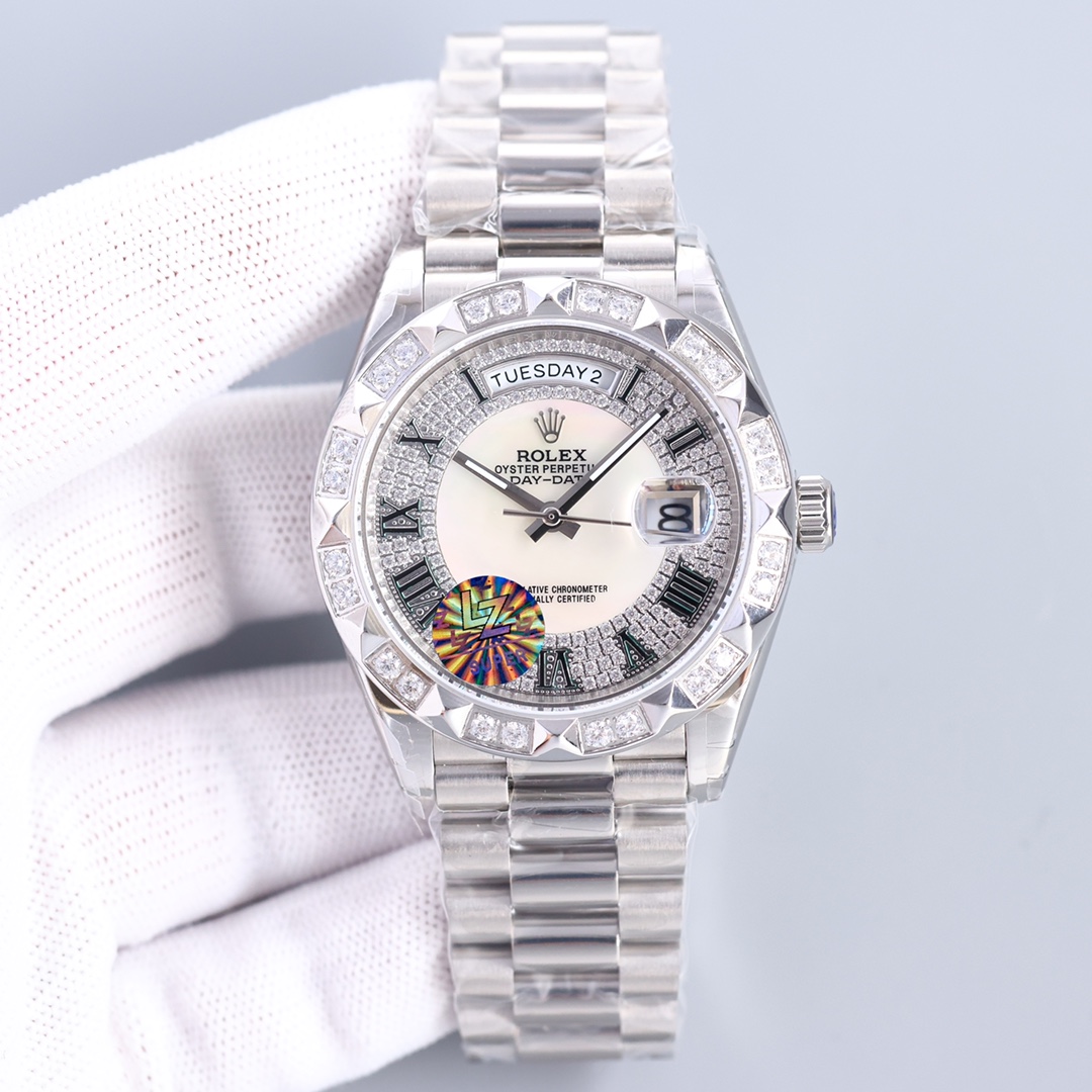 Rolex Day-Date Series Gypsophila Diamond-encrusted Mechanical Watch