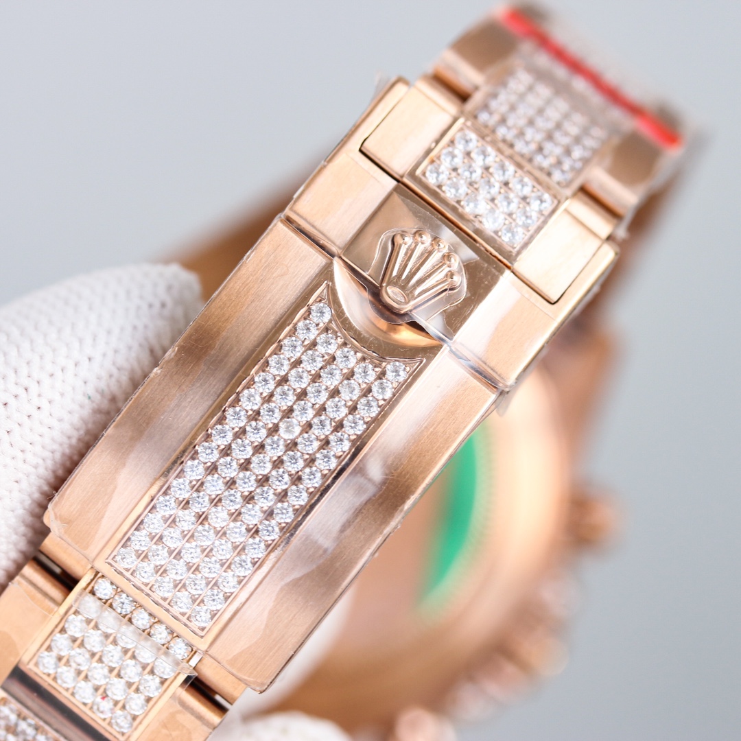 Rolex second-generation Daytona rainbow model full of diamonds 116595 watch!