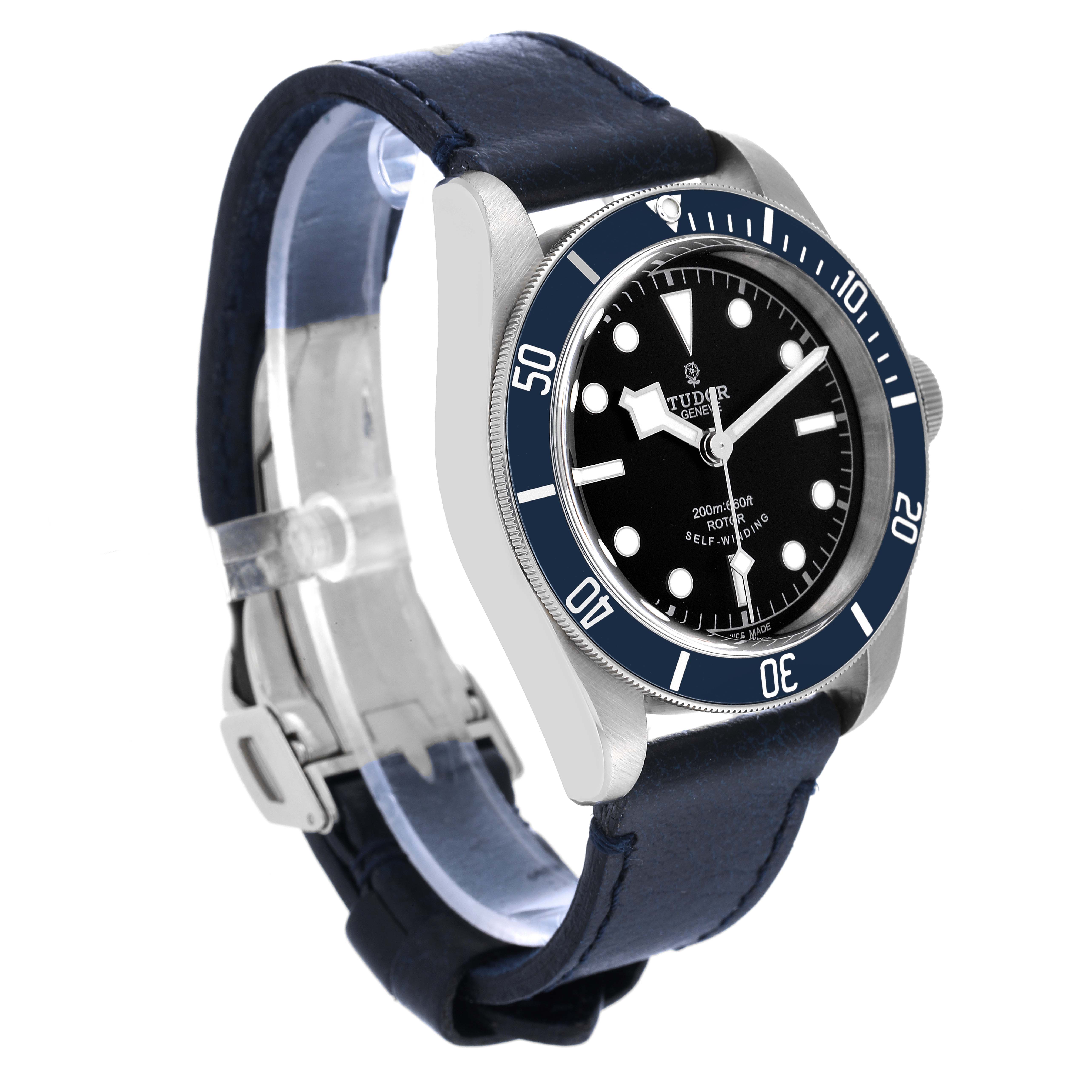 Tudor Heritage Black Bay Blue Bezel Steel Watch 79220B Box Card
