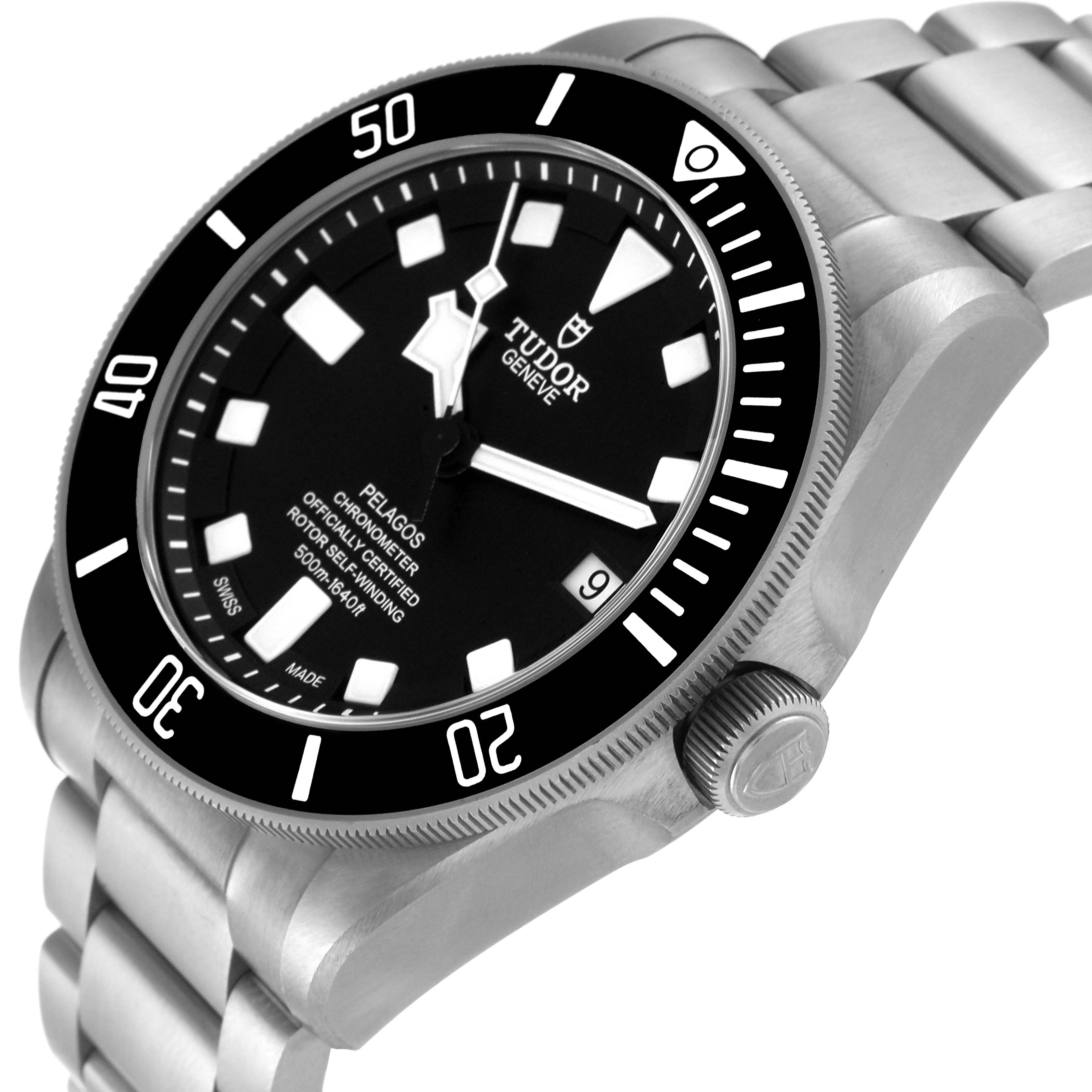 Tudor Pelagos Black Dial Titanium Mens Watch 25600TN Box Card