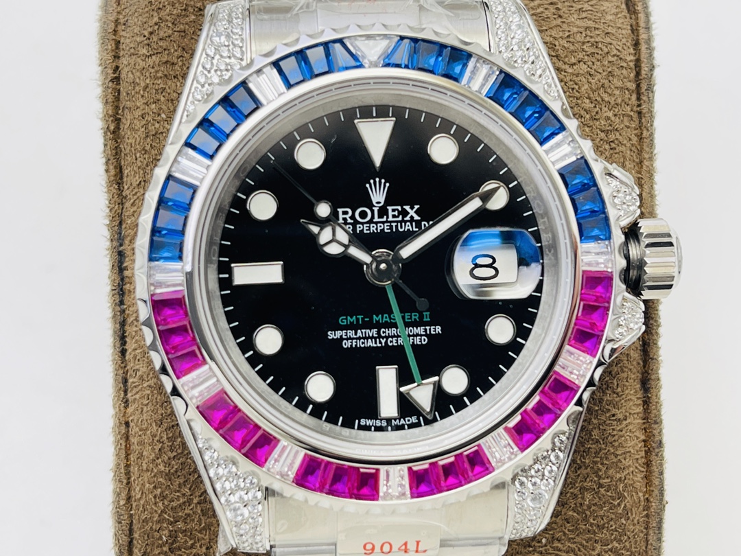 Rolex GMT-Master II customized version with diamond on the back!