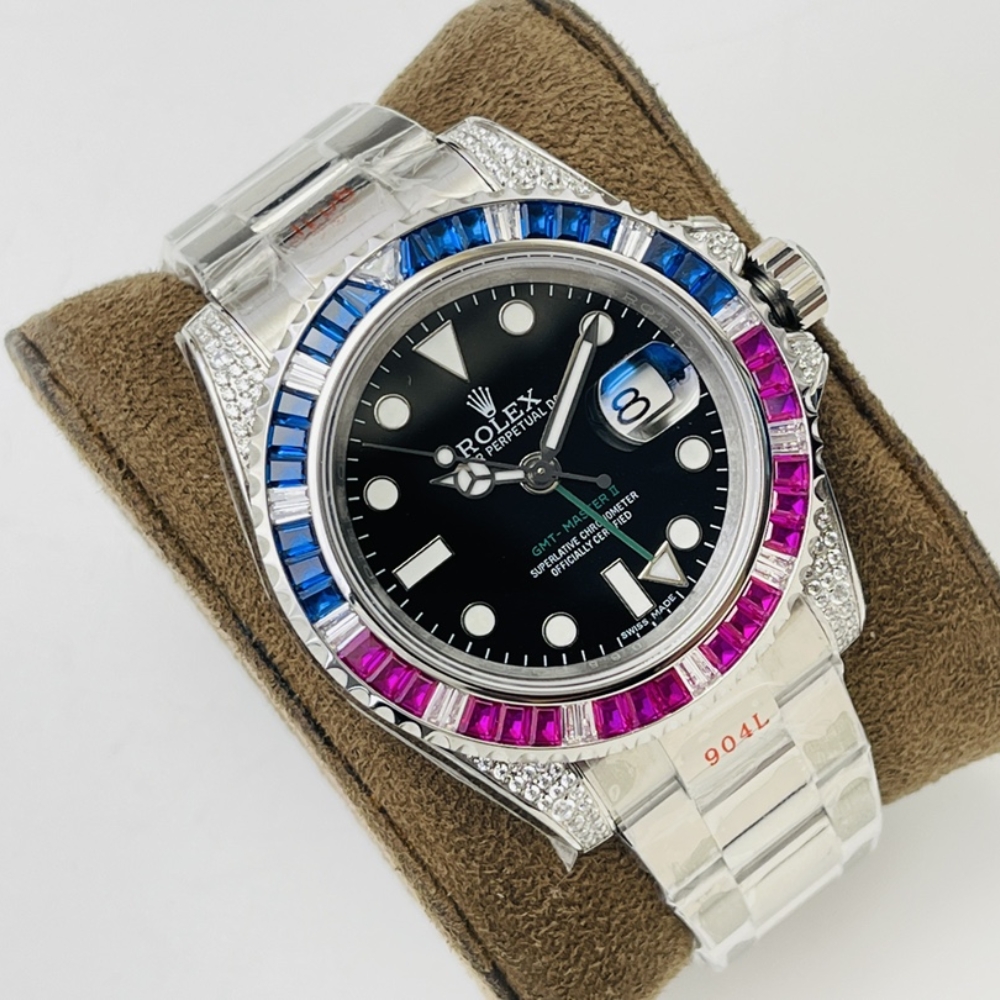 Rolex GMT-Master II customized version with diamond on the back!