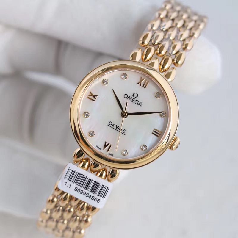 Omega water drop model full rose gold shell Roman diamond face,