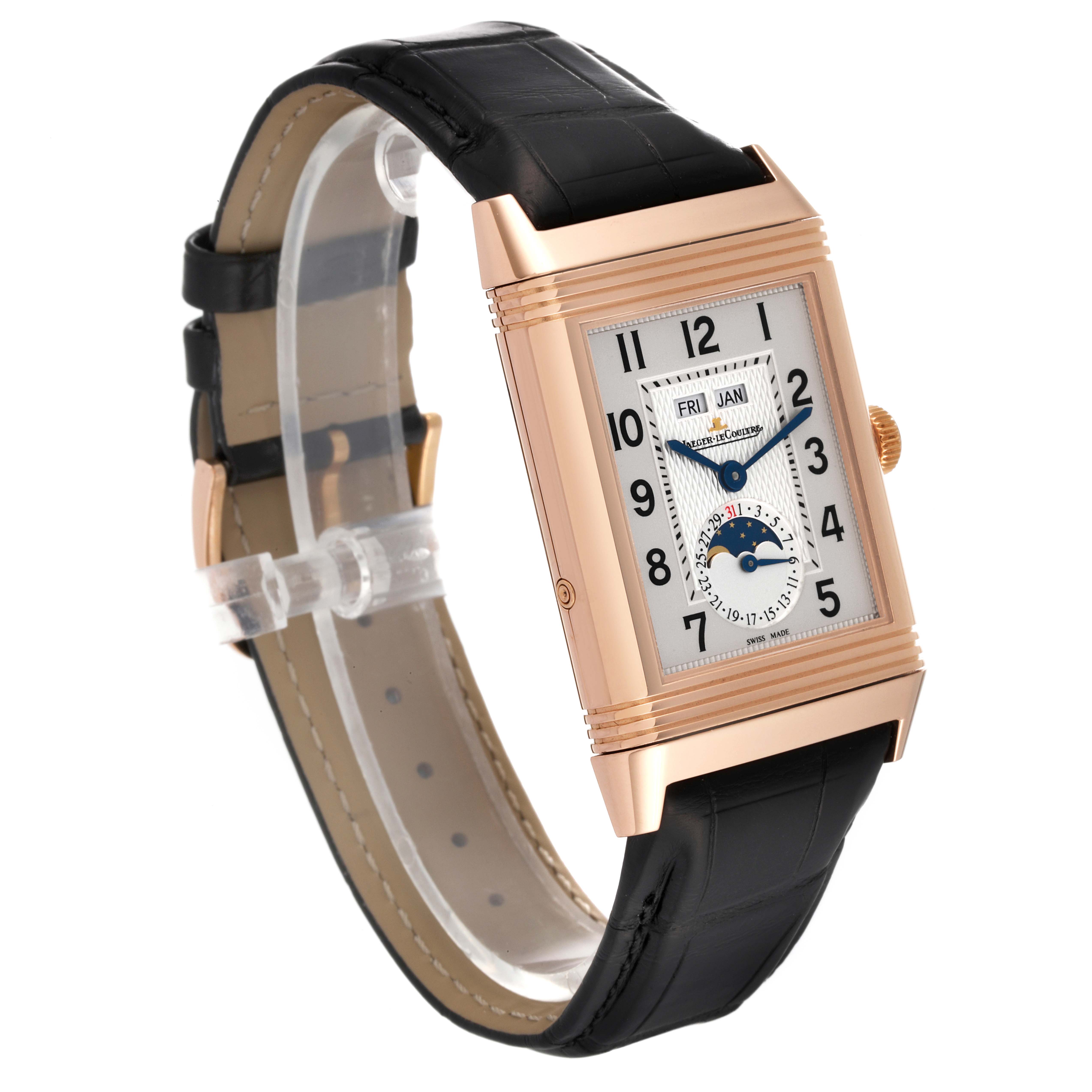Jaeger LeCoultre Grande Reverso Calendar Moonphase Rose Gold Mens Watch Q3752520