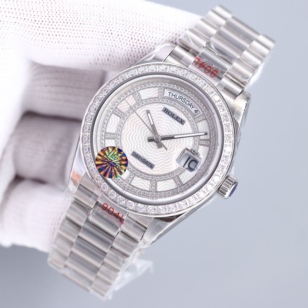 Rolex Day-Date Series Gypsophila Diamond-encrusted Mechanical Watch