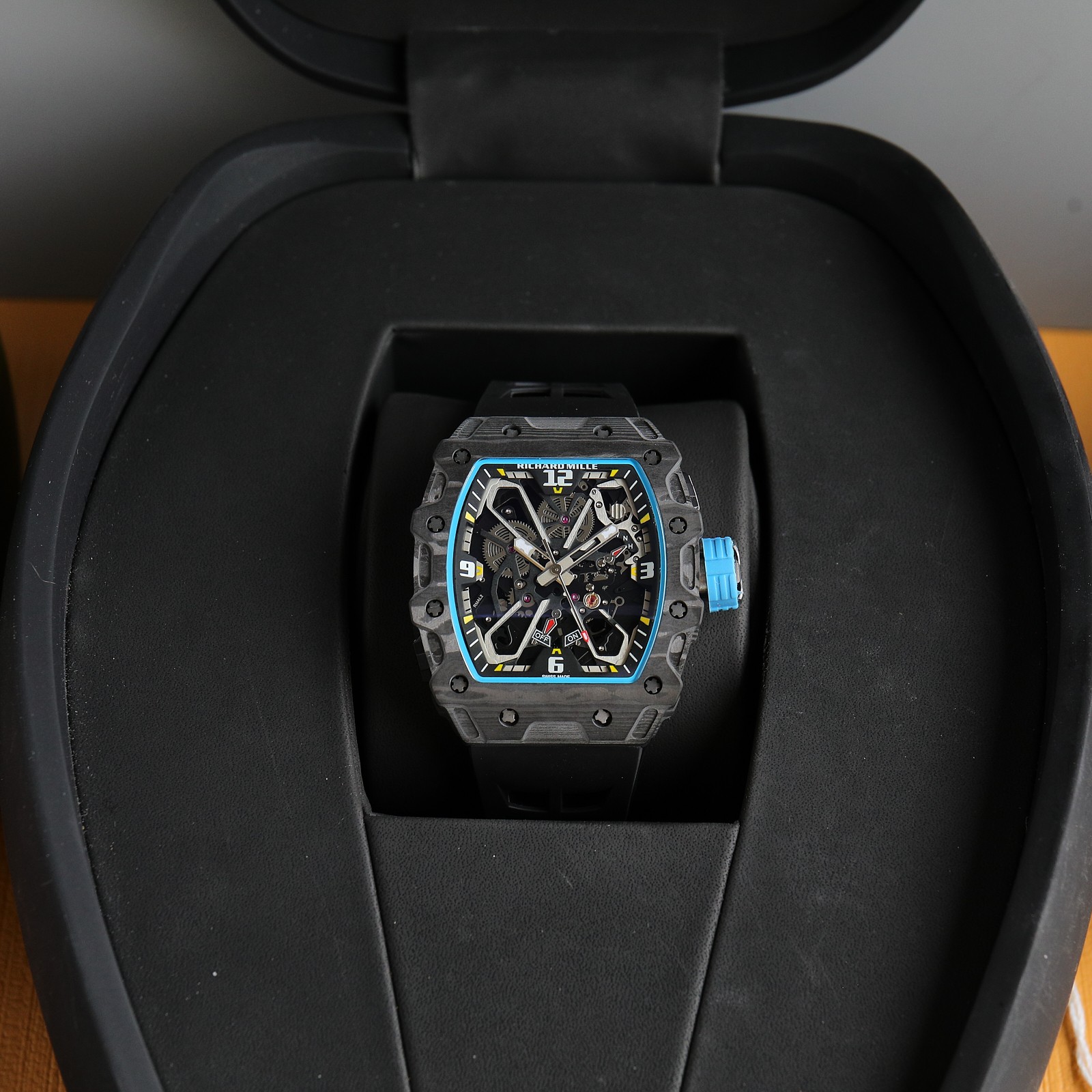 The Chad Mille 35-03 blue watch is a watch launched by Richard Mille.
