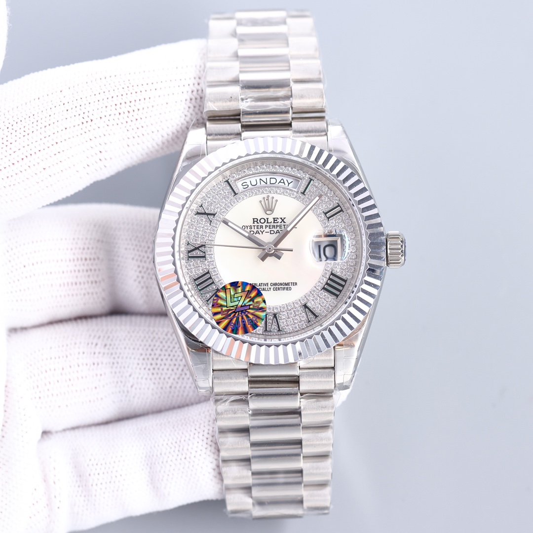 Rolex Day-Date Series starry diamond-encrusted mechanical men's watch