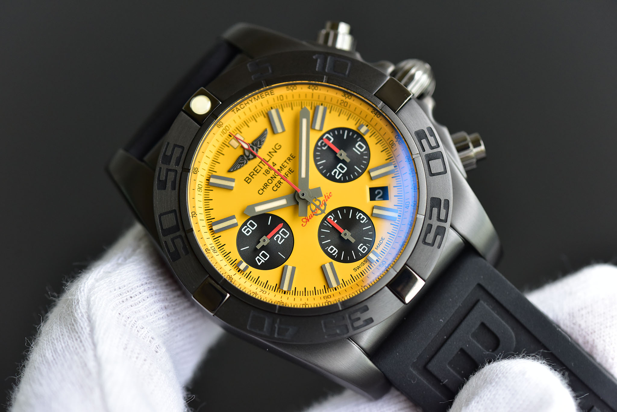 Breitling Mechanical Chronograph 44mm Black Steel Watch