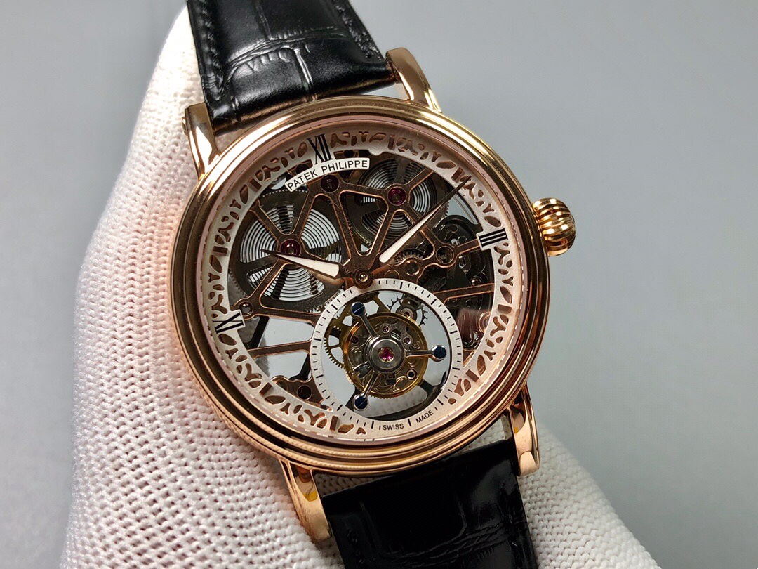 Patek Philippe (skeletonized double large storage kinetic energy) Haiou manual tourbillon movement watch