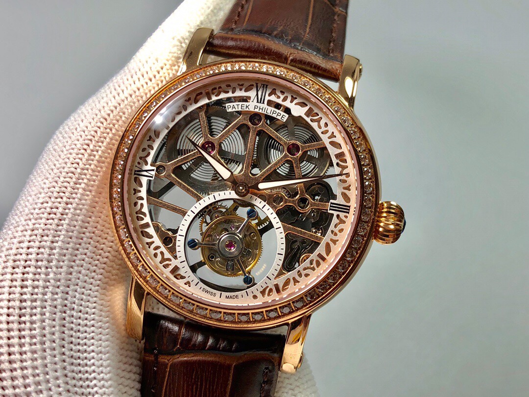 Patek Philippe (skeletonized double large storage kinetic energy) Haiou manual tourbillon movement watch