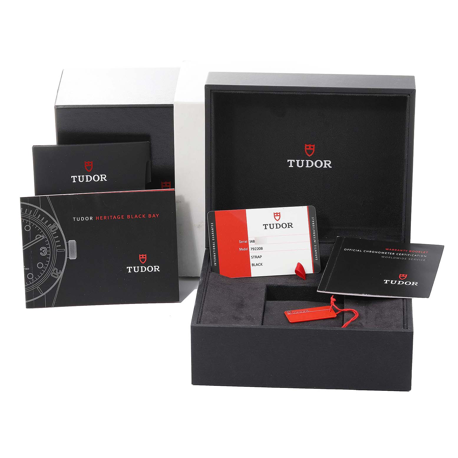 Tudor Heritage Black Bay Blue Bezel Steel Watch 79220B Box Card