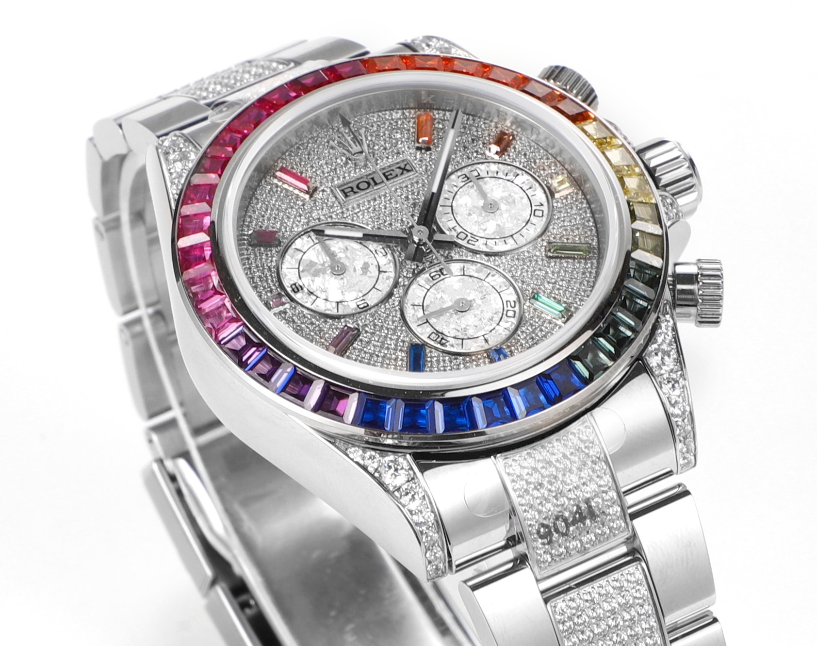 Rolex second-generation Daytona rainbow model full of diamonds 116596 watch!