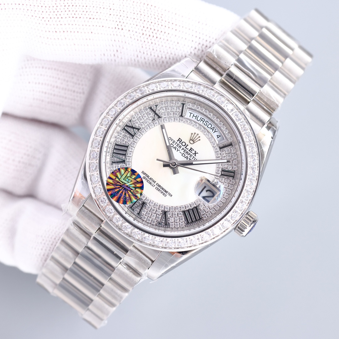 Rolex Day-Date Series Gypsophila Diamond-encrusted Mechanical Watch