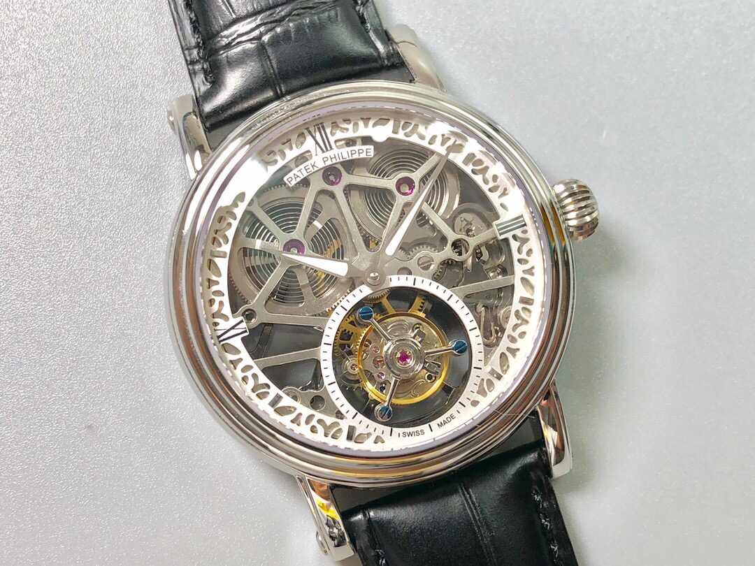 Patek Philippe (skeletonized double large storage kinetic energy) Haiou manual tourbillon movement watch