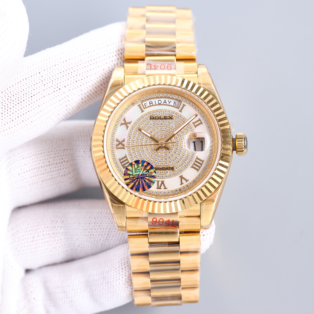 Rolex Day-Date Series Gypsophila Diamond-encrusted Mechanical Watch