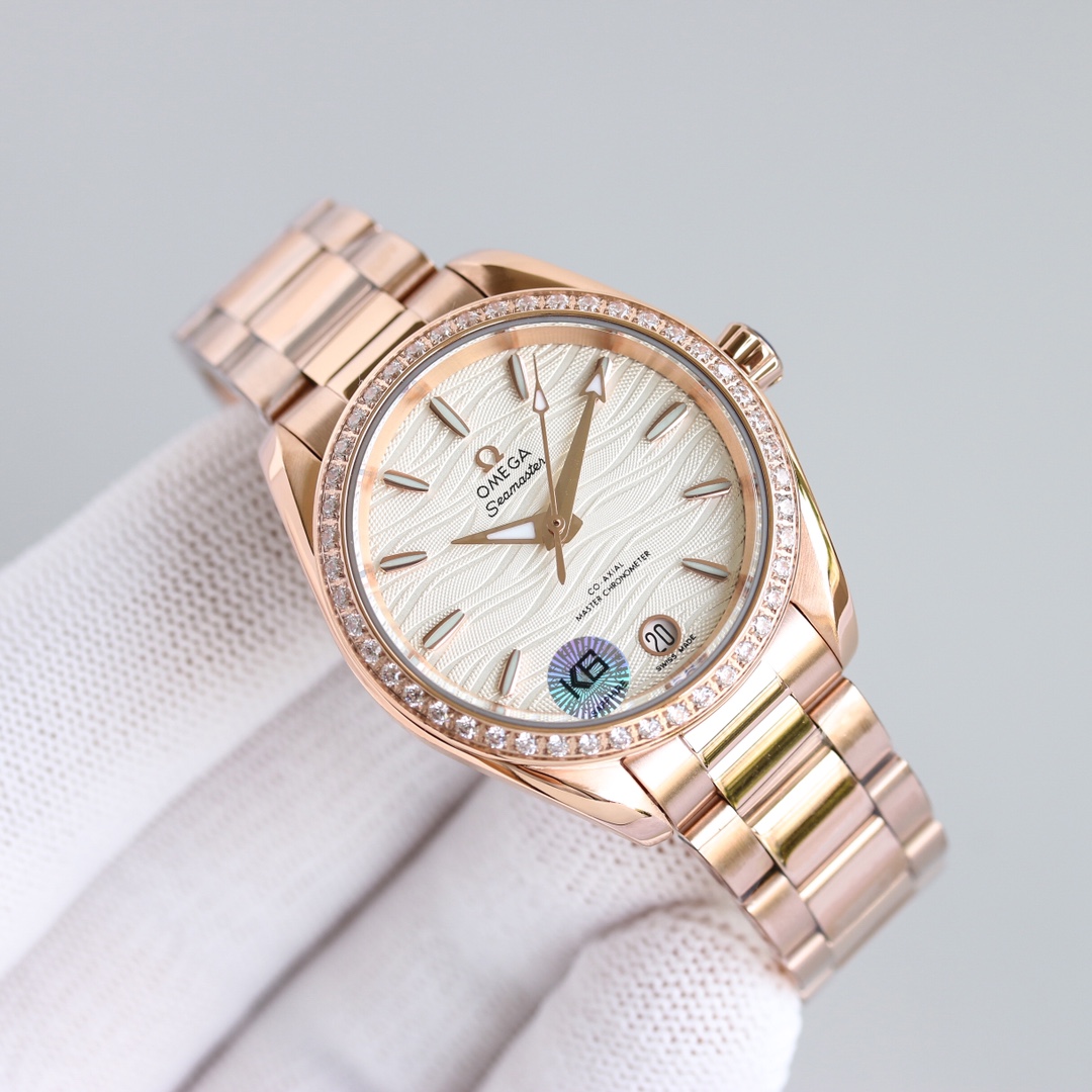 The Omega Seamaster series has a diameter of 34mm.