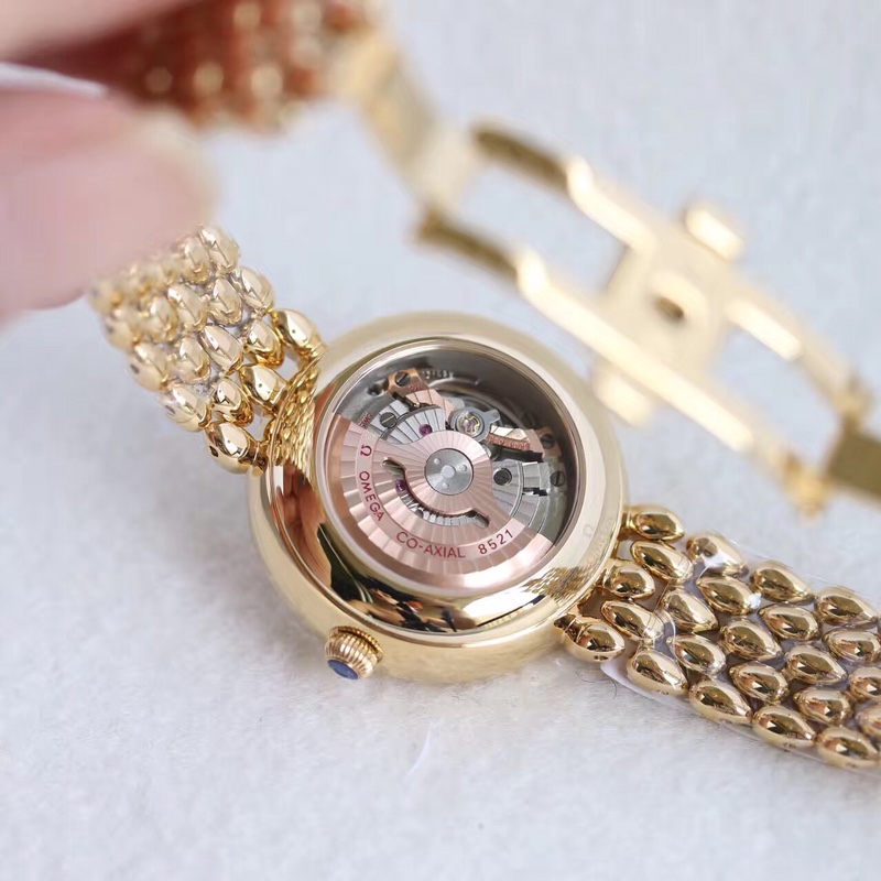 Omega water drop model full rose gold shell Roman diamond face,