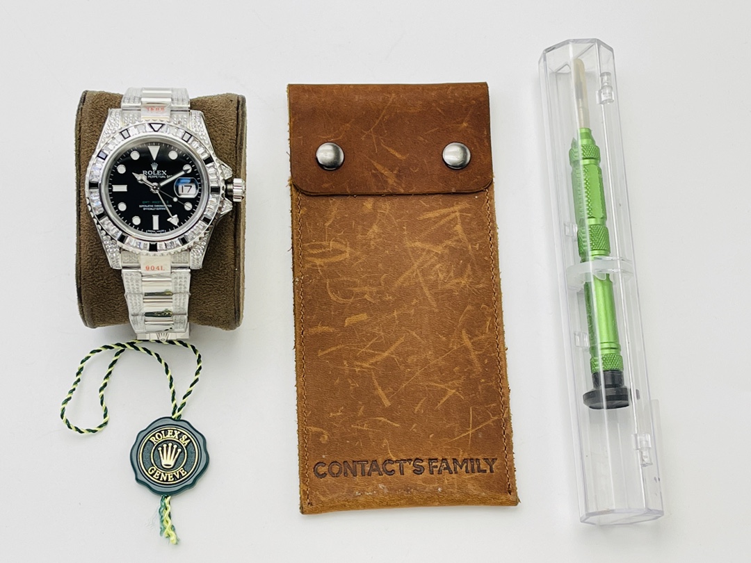 Rolex Greenwich II rear diamond custom version 116759 sa-78209 diamond pavé!