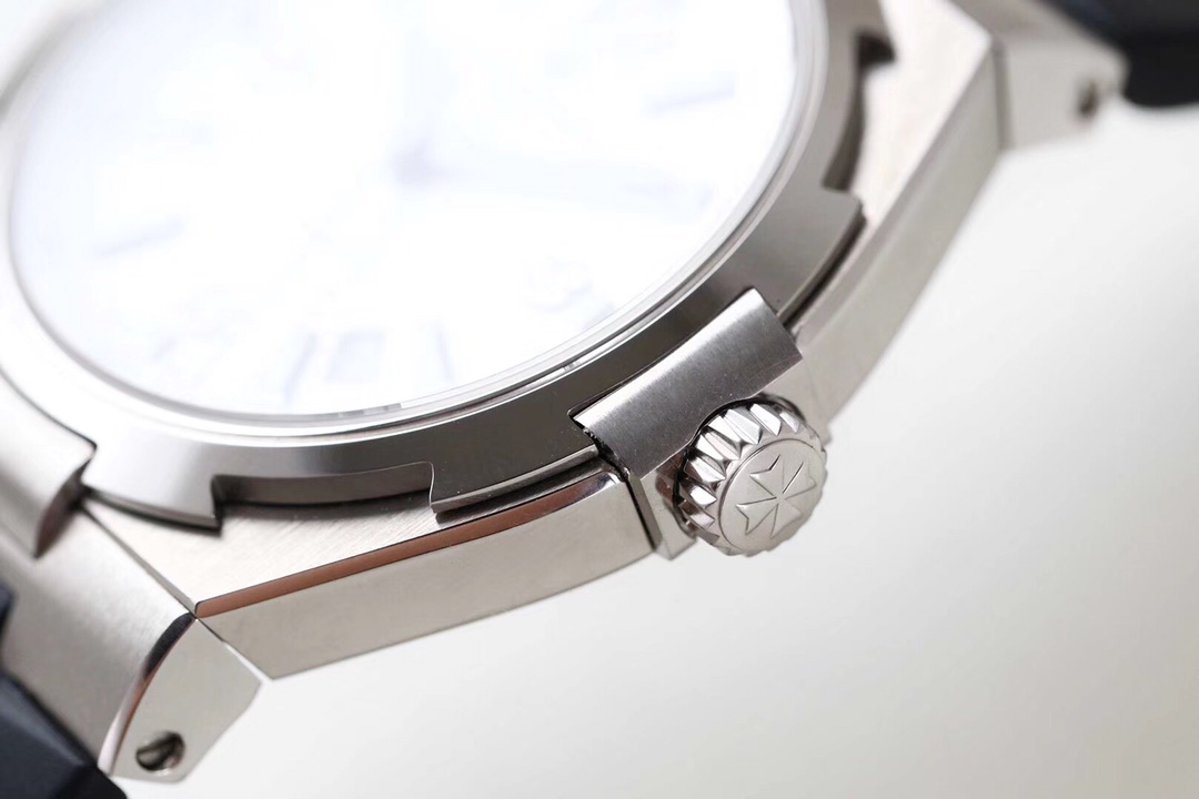 The stainless steel case of the Vacheron Constantin Overseas watch