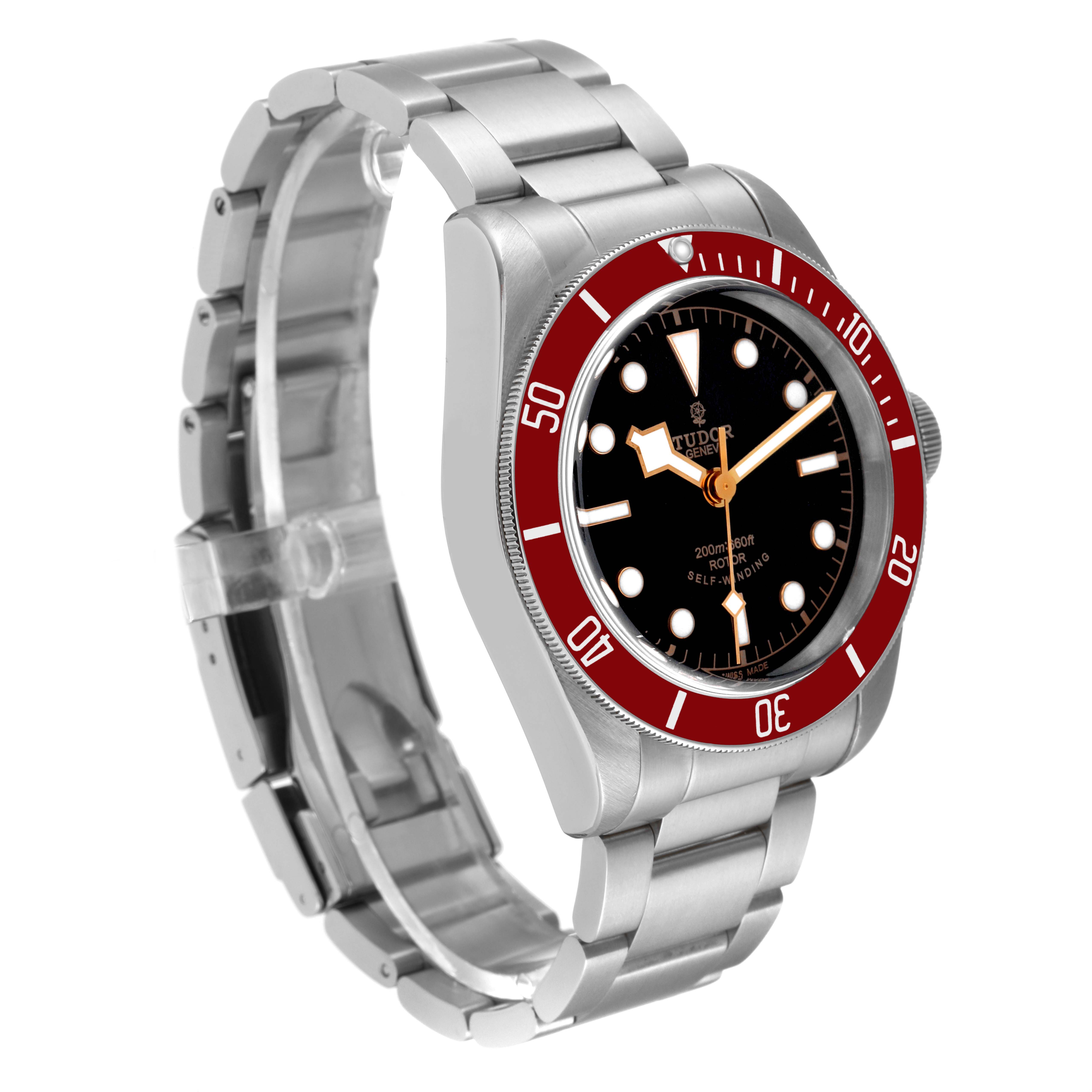 Tudor Heritage Black Bay Burgundy Bezel Steel Watch 79220R Box Card