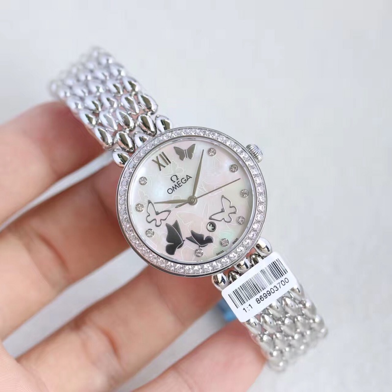 Omega water drop model full rose gold shell Roman diamond face