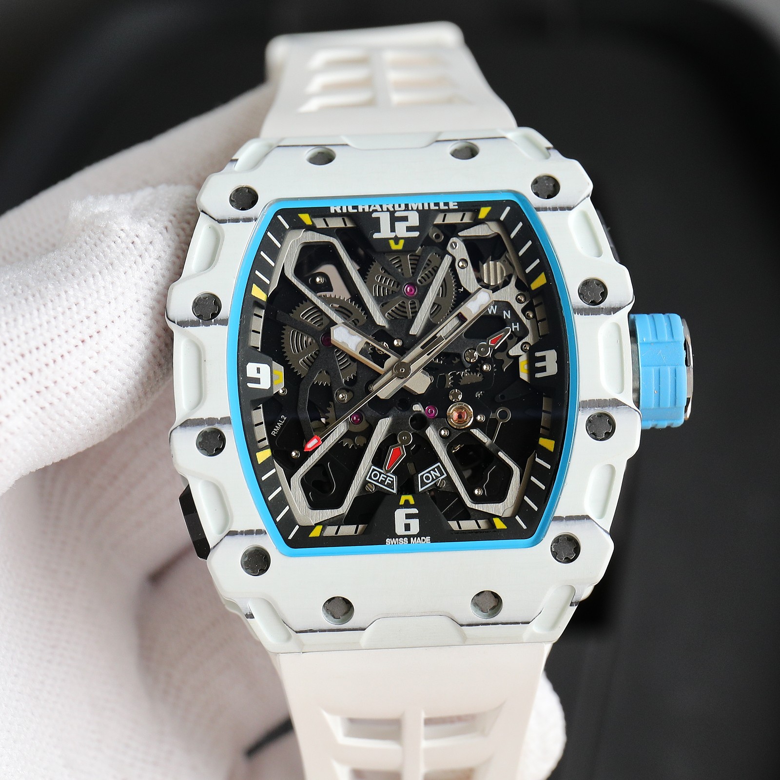 The Chad Mille 35-03 blue watch is a watch launched by Richard Mille.