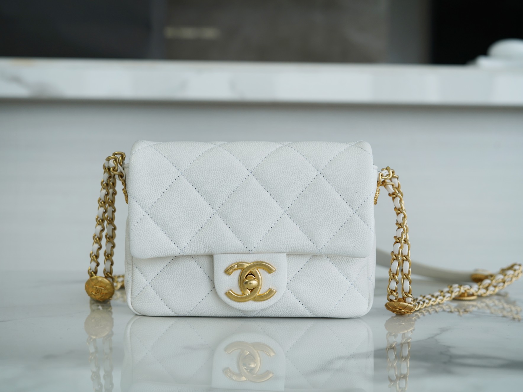 Chanel 22A Métiers d'Art Gold Coin Flap Bag